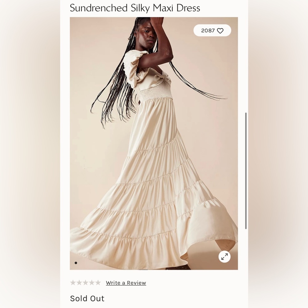 Free People Sundrenched Silky Maxi Dress NEW size Large